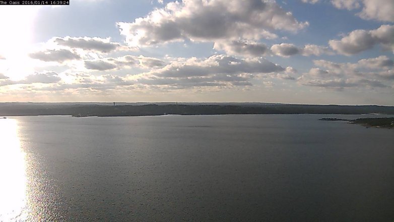 Lake Travis webcam, January 14, 2016 3:45 PM CT