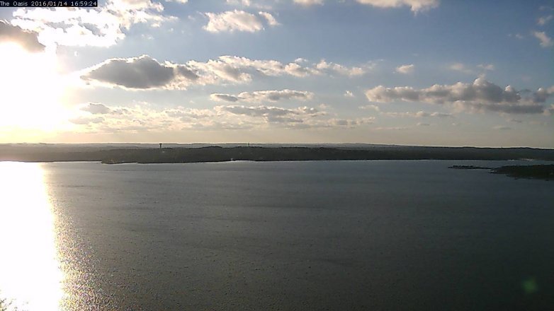 Lake Travis webcam, January 14, 2016 4:05 PM CT