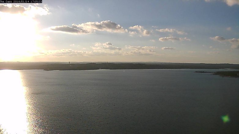 Lake Travis webcam, January 14, 2016 4:10 PM CT