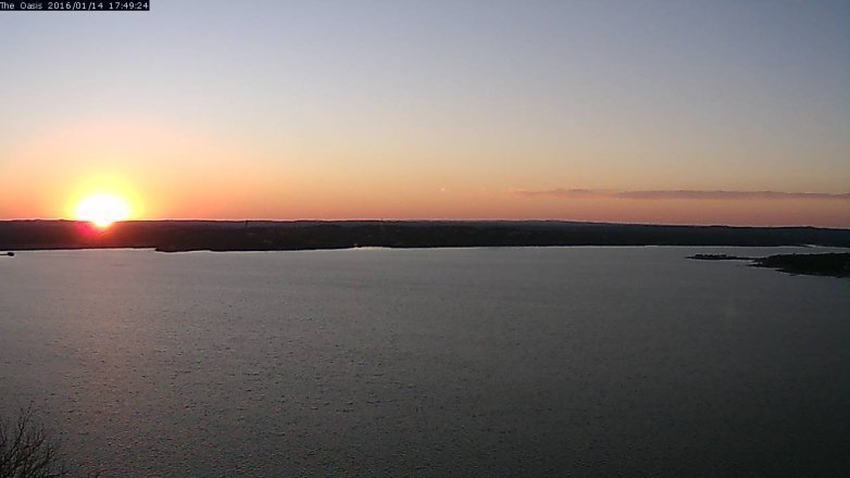 Lake Travis webcam, January 14, 2016 4:55 PM CT