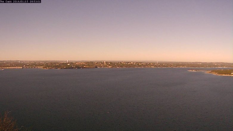 Lake Travis webcam, January 15, 2016 9:00 AM CT