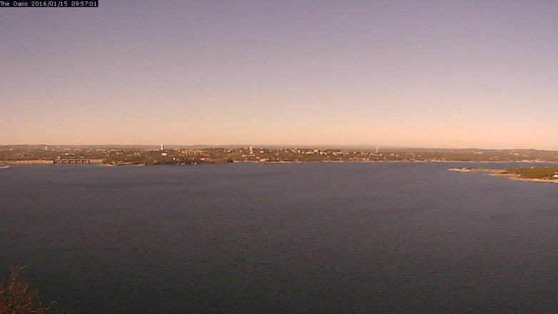 Lake Travis webcam, January 15, 2016 9:05 AM CT