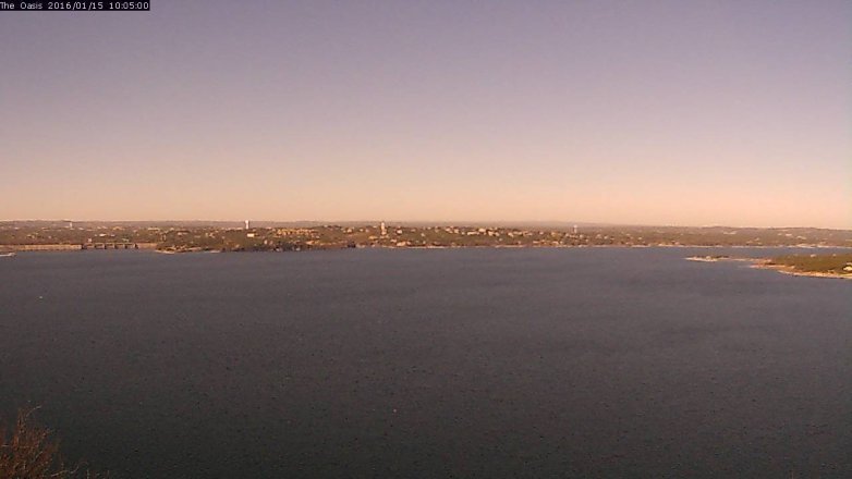 Lake Travis webcam, January 15, 2016 9:10 AM CT
