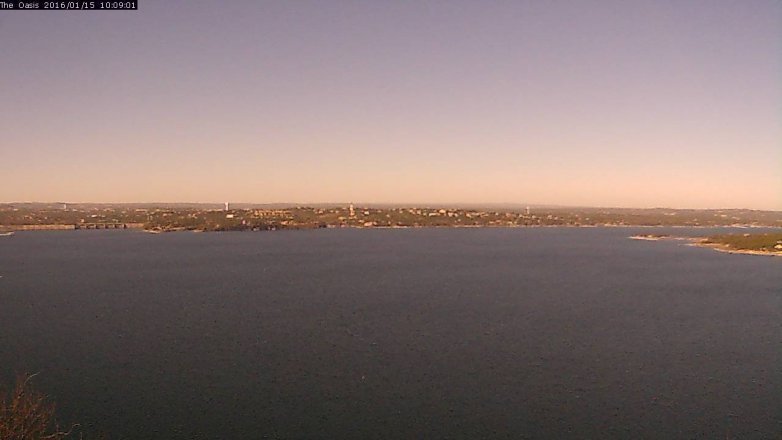 Lake Travis webcam, January 15, 2016 9:15 AM CT