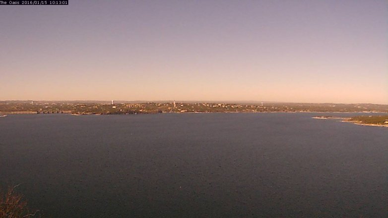 Lake Travis webcam, January 15, 2016 9:20 AM CT