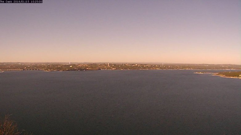 Lake Travis webcam, January 15, 2016 9:30 AM CT