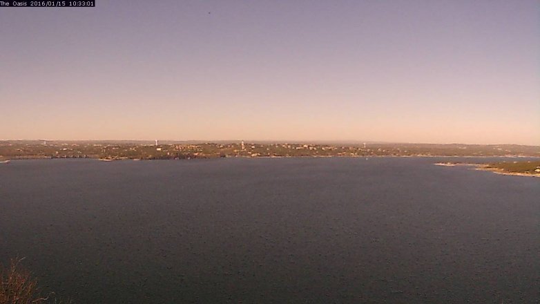 Lake Travis webcam, January 15, 2016 9:40 AM CT