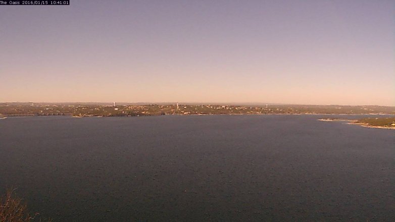 Lake Travis webcam, January 15, 2016 9:50 AM CT