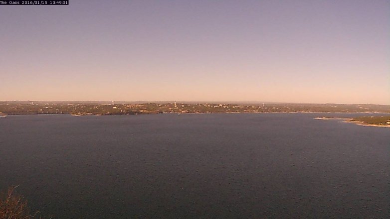 Lake Travis webcam, January 15, 2016 9:55 AM CT