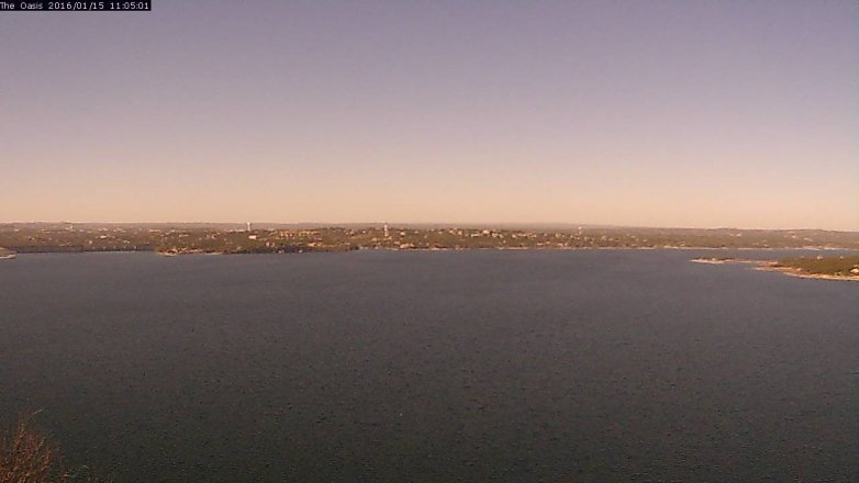 Lake Travis webcam, January 15, 2016 10:10 AM CT