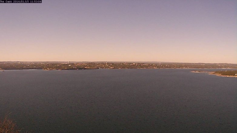 Lake Travis webcam, January 15, 2016 11:00 AM CT