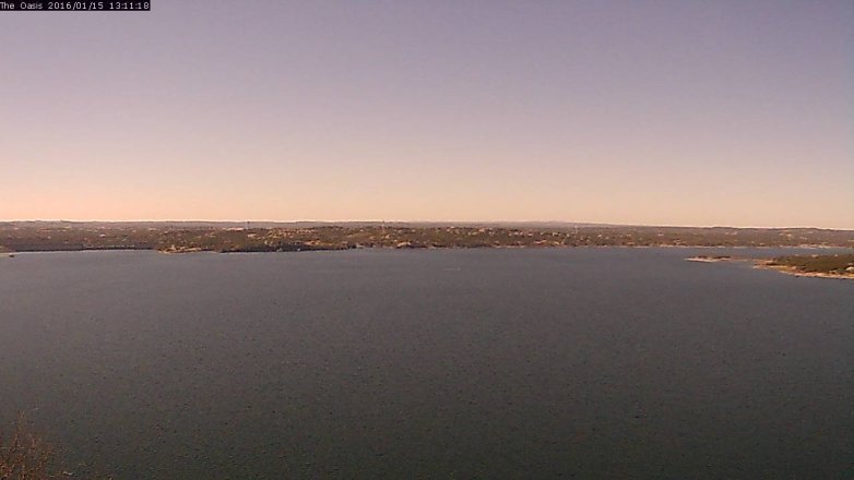 Lake Travis webcam, January 15, 2016 12:15 PM CT