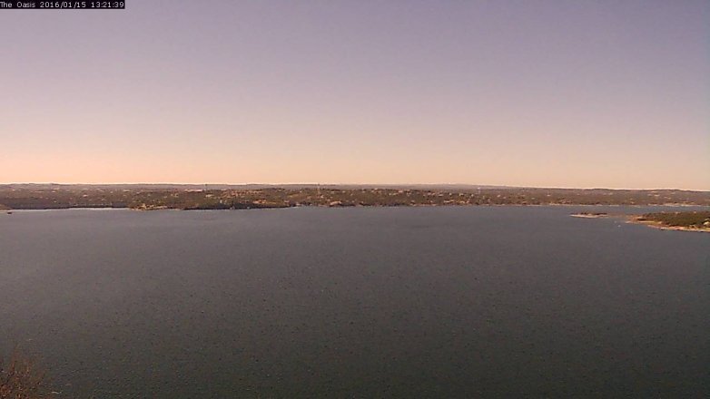 Lake Travis webcam, January 15, 2016 12:30 PM CT