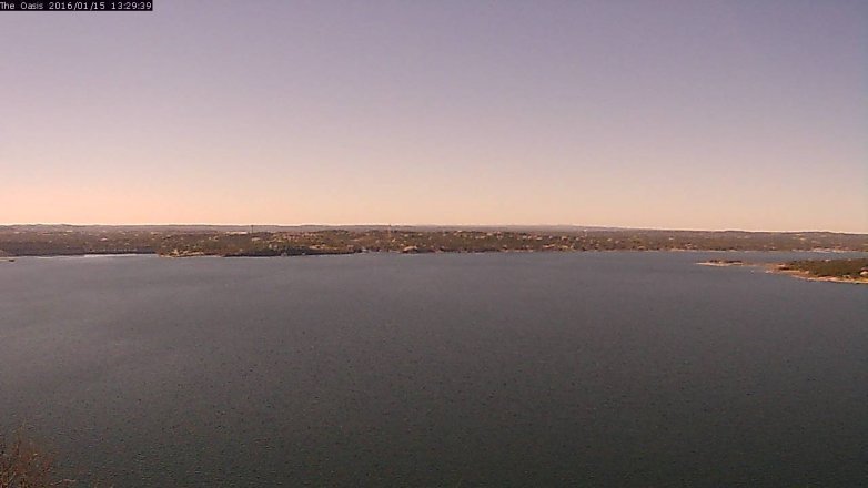 Lake Travis webcam, January 15, 2016 12:35 PM CT