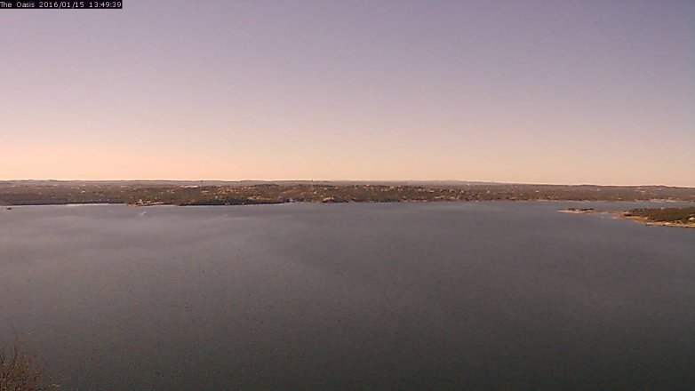 Lake Travis webcam, January 15, 2016 12:55 PM CT