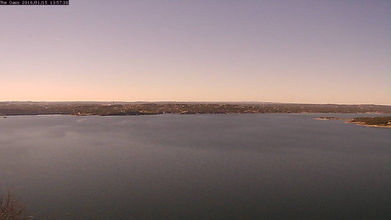 Lake Travis webcam, January 15, 2016 1:05 PM CT