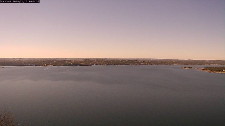 Lake Travis webcam, January 15, 2016 1:10 PM CT