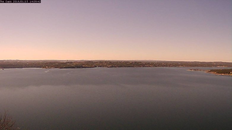 Lake Travis webcam, January 15, 2016 1:15 PM CT