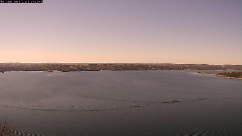 Lake Travis webcam, January 15, 2016 1:20 PM CT