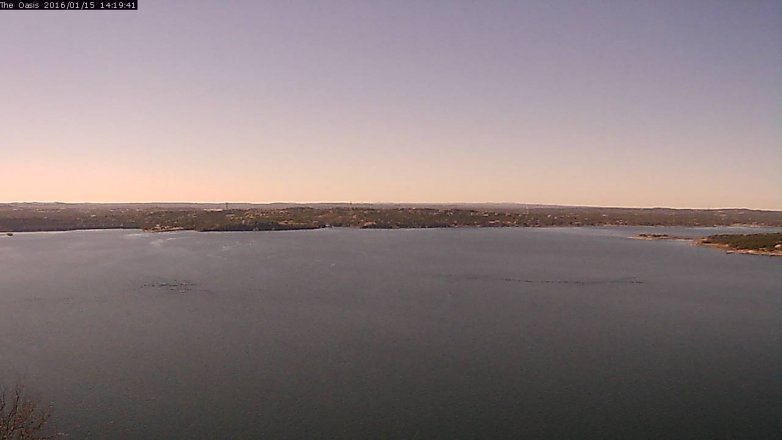 Lake Travis webcam, January 15, 2016 1:25 PM CT