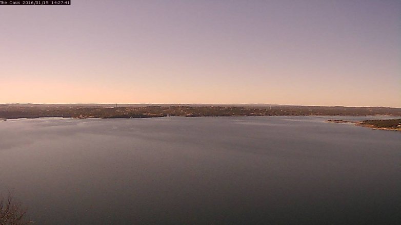 Lake Travis webcam, January 15, 2016 1:35 PM CT