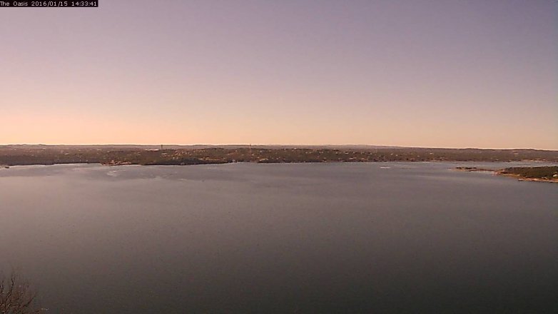 Lake Travis webcam, January 15, 2016 1:40 PM CT