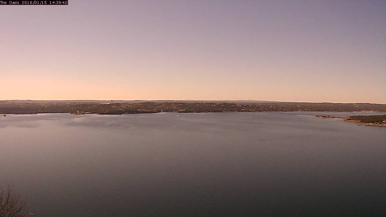 Lake Travis webcam, January 15, 2016 1:45 PM CT
