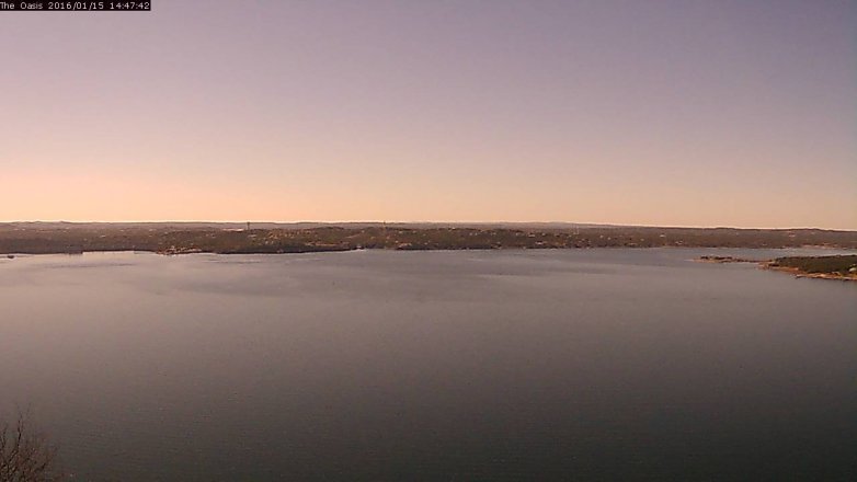 Lake Travis webcam, January 15, 2016 1:55 PM CT