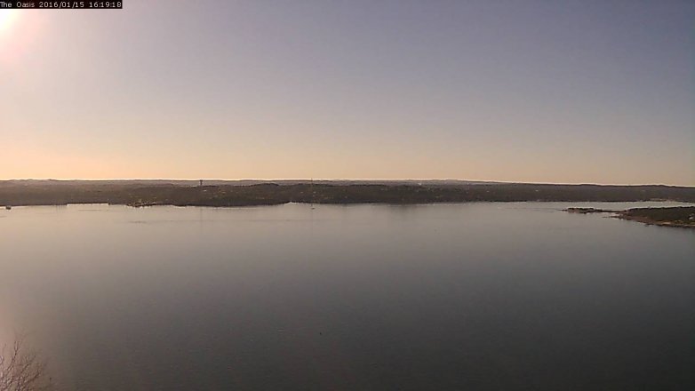 Lake Travis webcam, January 15, 2016 3:25 PM CT