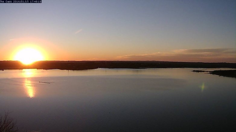 Lake Travis webcam, January 15, 2016 4:55 PM CT