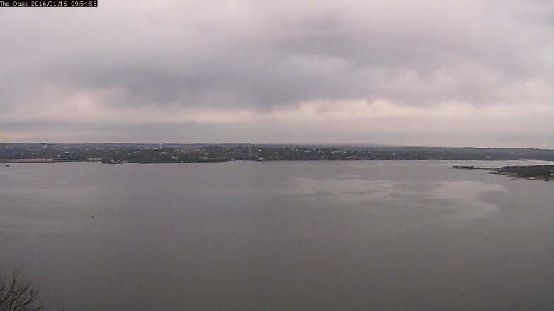 Lake Travis webcam, January 16, 2016 9:00 AM CT