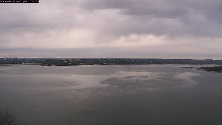 Lake Travis webcam, January 16, 2016 9:05 AM CT