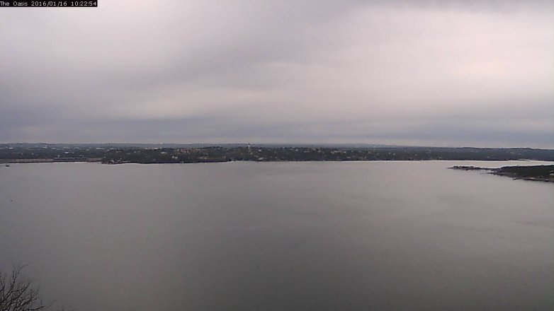 Lake Travis webcam, January 16, 2016 9:30 AM CT