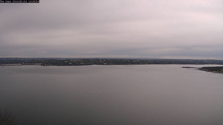 Lake Travis webcam, January 16, 2016 9:35 AM CT