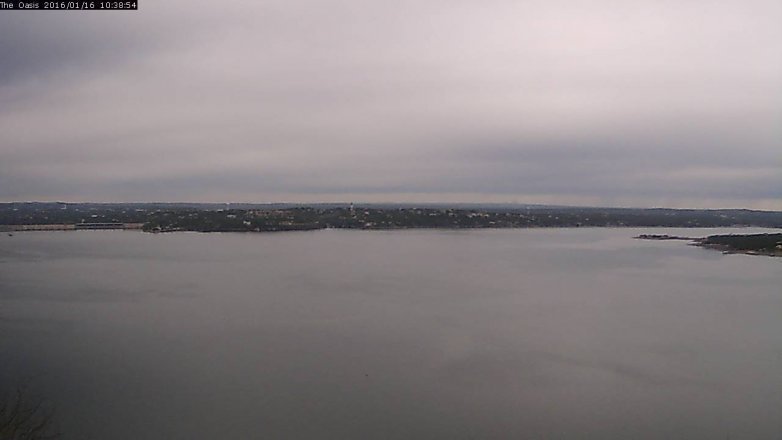Lake Travis webcam, January 16, 2016 9:45 AM CT