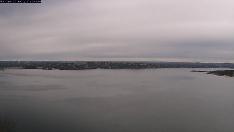 Lake Travis webcam, January 16, 2016 9:50 AM CT