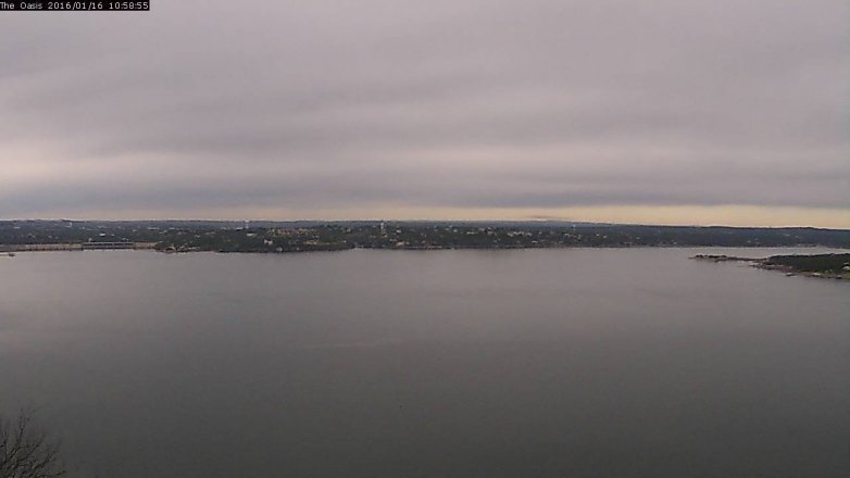 Lake Travis webcam, January 16, 2016 10:05 AM CT