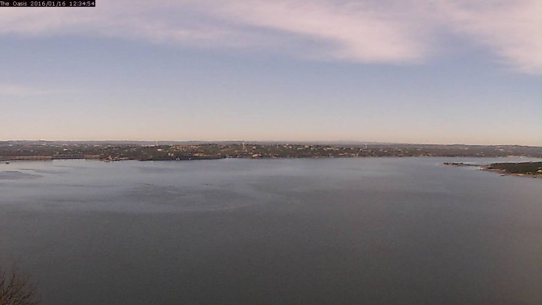 Lake Travis webcam, January 16, 2016 11:40 AM CT