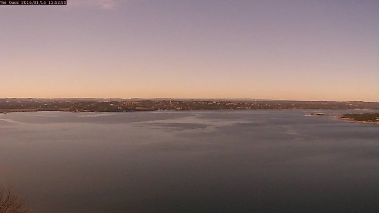Lake Travis webcam, January 16, 2016 12:00 PM CT