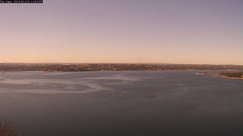 Lake Travis webcam, January 16, 2016 12:10 PM CT