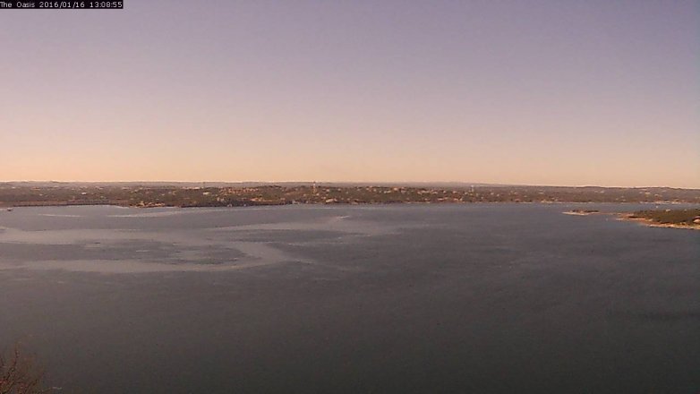 Lake Travis webcam, January 16, 2016 12:15 PM CT