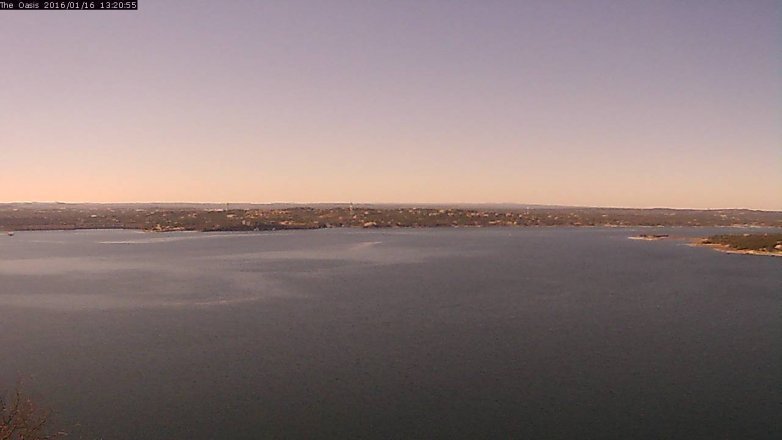 Lake Travis webcam, January 16, 2016 12:25 PM CT