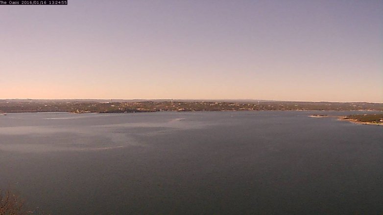 Lake Travis webcam, January 16, 2016 12:30 PM CT