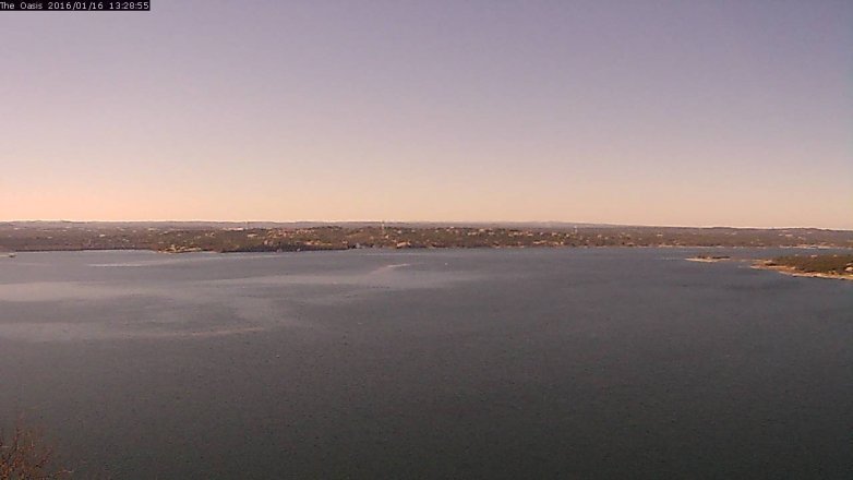 Lake Travis webcam, January 16, 2016 12:35 PM CT