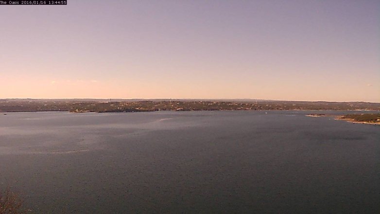 Lake Travis webcam, January 16, 2016 12:50 PM CT