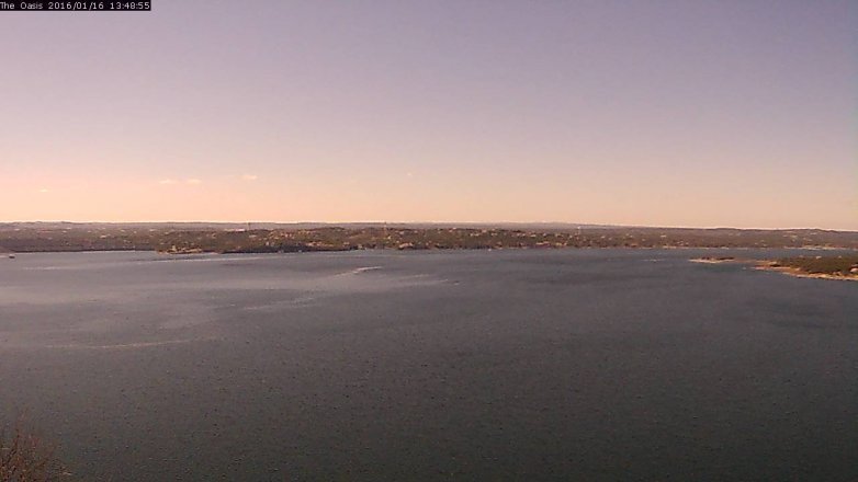Lake Travis webcam, January 16, 2016 12:55 PM CT