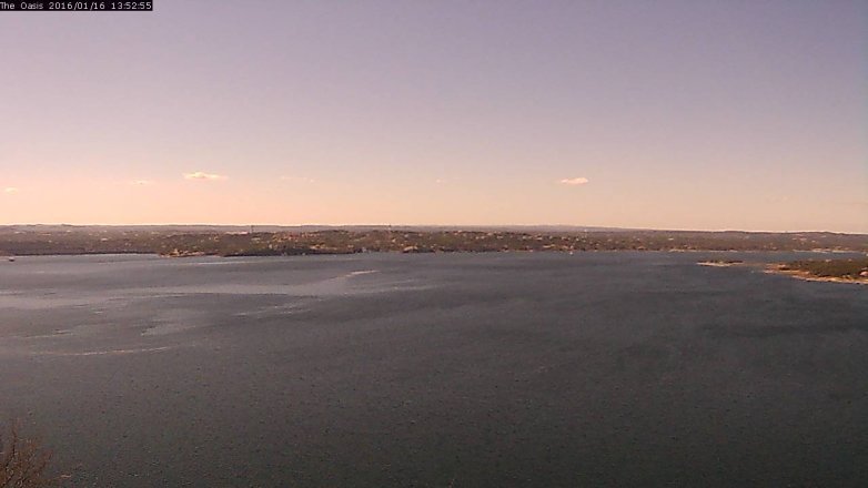 Lake Travis webcam, January 16, 2016 1:00 PM CT