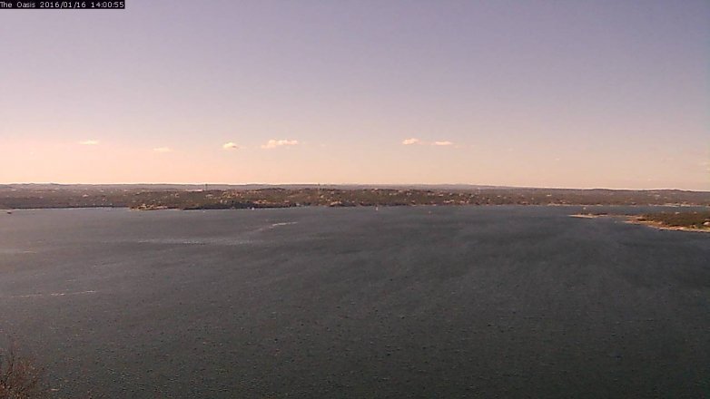 Lake Travis webcam, January 16, 2016 1:05 PM CT