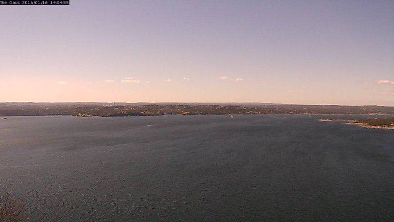 Lake Travis webcam, January 16, 2016 1:10 PM CT