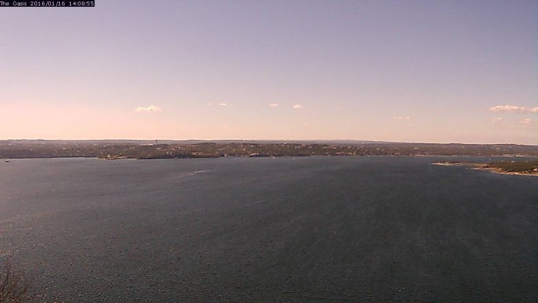 Lake Travis webcam, January 16, 2016 1:15 PM CT